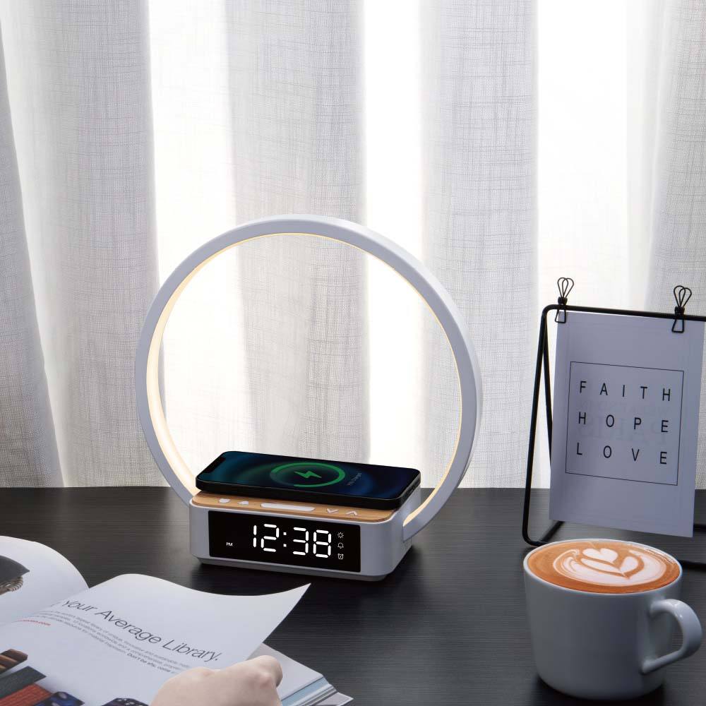 B17Q15 Bedside Lamp with Alarm Clock | New Brightyoung | 3-Level Dimmable Reading Light